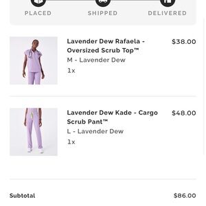 Figs Large Lavender Dew Cargo Pants and M Rafaela Top